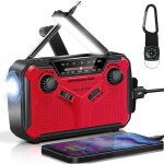 Radio solaire portable radio d'urgence mto 2500mah radio  manivelle avec am fm radio dynamo charge ...