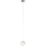 Rafa led suspension 1 flamme chrome / verre fum� luminaires d'int�rieur, suspensions 1x led 7w int�gr�e, ...