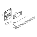 Hawa - ferrure de redressement pour la stabilisation de portes coulissantes - décor : anodisé Hawa - ferrure de redressement pour la stabilisation de portes coulissantes - décor : anodisé