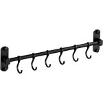 Soldes rails de cuisine avec 8 crochets coulissants, support mural pour ustensiles de cuisine, crochets ...