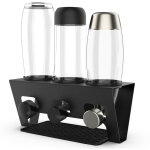 Rainsworth - range bouteille pour sodastream, 3 trous supports d'gouttage noir pour crystal, easy, power, ...