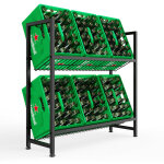 Range bouteille avec support de grille en métal en treillis métallique, 33l x 103l x 100h cm, Étagère ... Range bouteille avec support de grille en métal en treillis métallique, 33l x 103l x 100h cm, Étagère ...