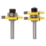 Rainure et languette fraise ensemble 3 cannelures 8mm tige t forme bois fraise fraise outils de travail ...