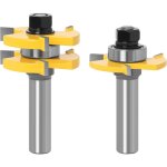 Rainure et languette fraise ensemble 3 cannelures t forme bois fraise fraise outils de travail du bois ...