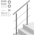 Rampes deescalier pour marches exterieures, longueur de 39, 4 po, 2 barres transversales, rampes deescalier ...