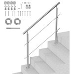 Rampes deescalier pour marches exterieures, longueur de 47, 2 pouces, 2 barres transversales, rampes ...