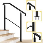 Rampe de l'escalier 108x102. 5cm en aluminium noir garde corps terrasse rampe escalier pour jardin entr�e ...