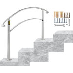 Mophorn - rampe d'escalier main courante de transition pour 3 marches blanche matte