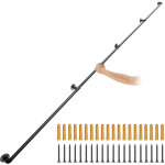 Rampe escalier murale 3, 96m main courante acier carbone garde - corps metal capacite charge 200 kg / ...