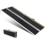 Vevor rampe pour fauteuil roulant, capacite 363 kg, rampe de seuil pliante portative en aluminium antiderapant ...