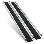 Rampe pour fauteuil roulant rampe de chargement portable 152cm alu surface antidérapante rampe d'accès ... Rampe pour fauteuil roulant rampe de chargement portable 152cm alu surface antidérapante rampe d'accès ...