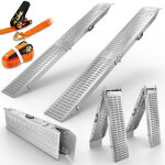Bb - loisir - rampe pliable aluminium de chargement 2 pices total 400kg inclus sangles de tension