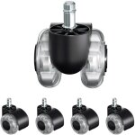 Einfeben 5 pcs roulettes chaise de bureau, rotation de 360 degrs contre rayure, agrable et silencieux, ...