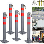 Randaco poteau de barrage 5x barri�re de parking rabattable 66cm verrouillable inoxydable