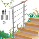 Randaco - rampe d'escalier en acier inoxydable, garde - corps pour jardin balcon, main courante en acier ...