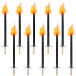 Swanew torche jardin, lot de 10, lampe huile pour dehors, 42cm