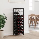 Range bouteille, casier � bouteilles, etag�re � vin de 27 bouteilles noir 34x18x100cm fer forg� - asaf44331 ...