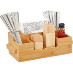 Range - couverts, 7 compartiments, rangement de table pour serviettes, couverts, hlp 11, 5 x 35 x 15 ...