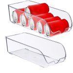 Rangement frigo, lot de 2, organisateur cuisine, aliments, hlp 10 x 16 x 35 cm, bote avec poigne, bac, ...
