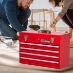 Rangement d'outils - bo�te m�tal 4 tiroirs - portable avec serrure - protection int�rieure - 51. 5x23. ...