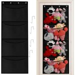 Rangement suspendu, range peluche enfant, filet peluche � suspendre avec 4 poches, organisateur de rangement ...