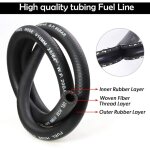 Rapanda - 10 mm tuyau gaz d'essence kit tuyau de carburant 1 m�tre avec 5 pi�ces colliers de serrage ...