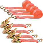 Rapanda - 4 pcs sangles à cliquet, sangle d'arrimage à cliquet avec crochet tendeur pour moto, voiture, ... Rapanda - 4 pcs sangles à cliquet, sangle d'arrimage à cliquet avec crochet tendeur pour moto, voiture, ...