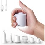 Gonfleur lectrique rechargeable, pompe  air portable avec lumire led, gonfleur / dgonfleur avec 5 ...