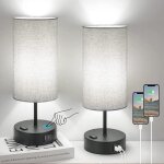 Rapanda - lampe de chevet grise pour table de nuit de chambre à coucher - petite lampe de table avec ... Rapanda - lampe de chevet grise pour table de nuit de chambre à coucher - petite lampe de table avec ...