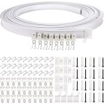 Rapanda - rail de rideau flexible et incurv� pour plafond, support de tringle simple pliable pour cloison ...