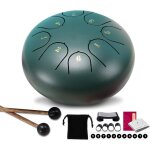 Rapanda - rain drum, steel tongue drum � 6 pouces 8 notes, handpan rain drum ext�rieur avec sacoche � ...