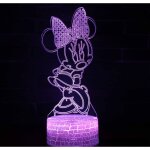 Rapanda - veilleuse lampe illusion minnie mouse 3d led veilleuse avec contr�le tactile cadeau de no�l ...