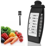 R�pe de cuisine, r�pe � fromage, rapeuse a legumes manuelle inox, multifonction rape a carottes, 2 c�t�s ...