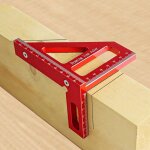 Rapporteur carr pour le travail du bois, equerre 3d aluminium  45 / 90 degrs, querre charpentier ...