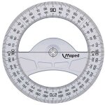 Rapporteur geometric 360� - maped - 12 cm - plastique transparent - graduation en couleur - r�sistant ...