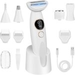 Rasoir �lectrique 5 en 1 pour femme, tondeuse bikini, �tanche ipx7 avec station de charge usb pour le ...