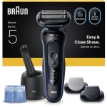 Rasoir �lectrique braun series 5 - noir et bleu - autonomie 50 minutes - charge rapide 5 minutes