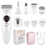 Rasoir electrique femme 5 en 1, tondeuse femme intime, rasoir femme maillot ipx7 etanche avec station ...
