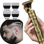 Rasoir �lectrique hommes tondeuse � barbe cheveux professionnel finition sans fil dragon dor� r�tro t ...