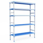 Rayonnage aluminium 5 niveaux compatible bac gn 1 / 1 - l 715 à 1950 mm - pujadas Rayonnage aluminium 5 niveaux compatible bac gn 1 / 1 - l 715 à 1950 mm - pujadas
