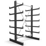 Rayonnage � bras en porte - � - faux stier double, 1 trav�e avec 5 niveaux 1300x2000x500 mm