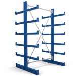 Rayonnage  bras en porte -  - faux stier double, 1 trave avec 5 niveaux 1300x2000x500 mm, bleu gentiane ...