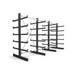 Rayonnage  bras en porte -  - faux stier double, 3 traves avec 5 niveaux 3900x2000x500 mm