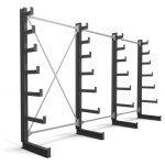 Rayonnage  bras en porte -  - faux stier simple, 3 traves avec 6 niveaux dcroissants 3900x2000x500 ...