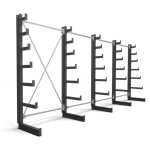 Rayonnage � bras en porte - � - faux stier simple, 4 trav�es avec 6 niveaux d�croissants 5200x2000x500 ...