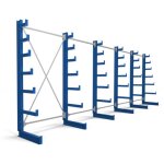 Rayonnage � bras en porte - � - faux stier simple, 5 trav�es avec 6 niveaux d�croissants 6500x2000x500 ...