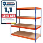 Rayonnage tagre charge lourde tle d'acier 4 tages bleu - orange 200 x 180 x 60 cm charge max : 1500 ...