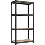 Rayonnage tagre de rangement  4 niveaux, 40 x 80 x 160 cm, capacit 520 kg, planches rglables, style ...