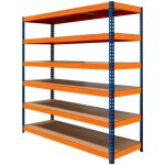 Rayonnage garage s - rax ? rangement industriel robuste & ajustable 6 tages 180 x 180 x 60cm ? capacit ...