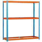 Rayonnage industriel m�tallique, 2000x1800x750 mm, point de pliage 400 kg, 3 hauteurs, sans plateaux, ...
